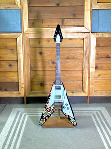 Epiphone Limited Edition Jimi Hendrix ''Love Drops'' Flying V Electric Guitar with Hardshell Case - Ebony