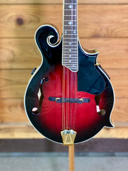 Washburn Electric Acoustic Mandolin With Hardcase All solid woods - Transparent Wine Red USED