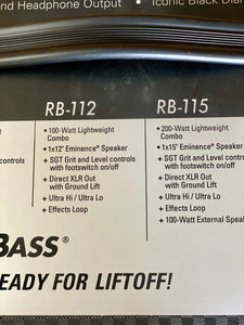 Ampeg Rocket Bass RB-108 30 Watt Combo Bass Amp
