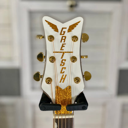 Gretsch G5022CWFE Rancher Falcon Jumbo Electric Acoustic Guitar With Hardshell Case in White USED