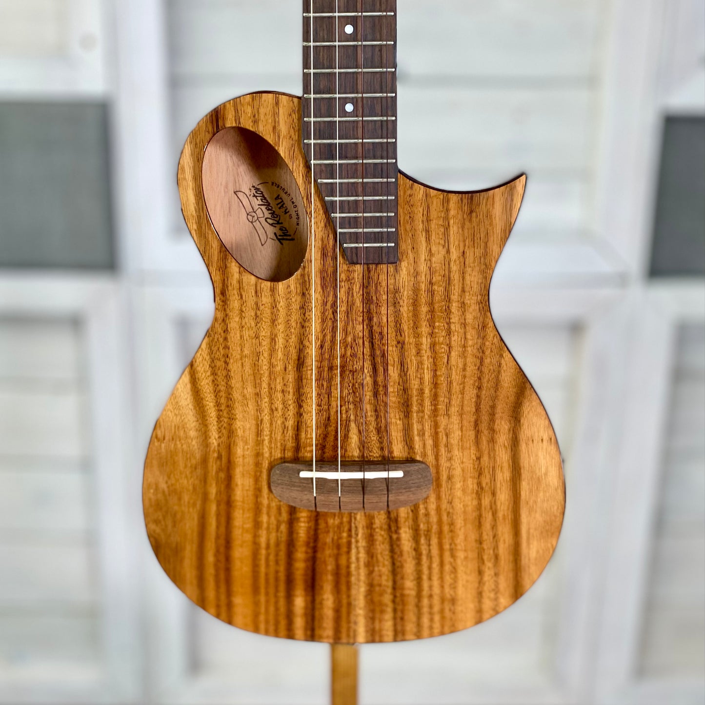 KALA Revelator Night Owl Acacia Electric Acoustic Tenor Ukulele With Bag – view 3
