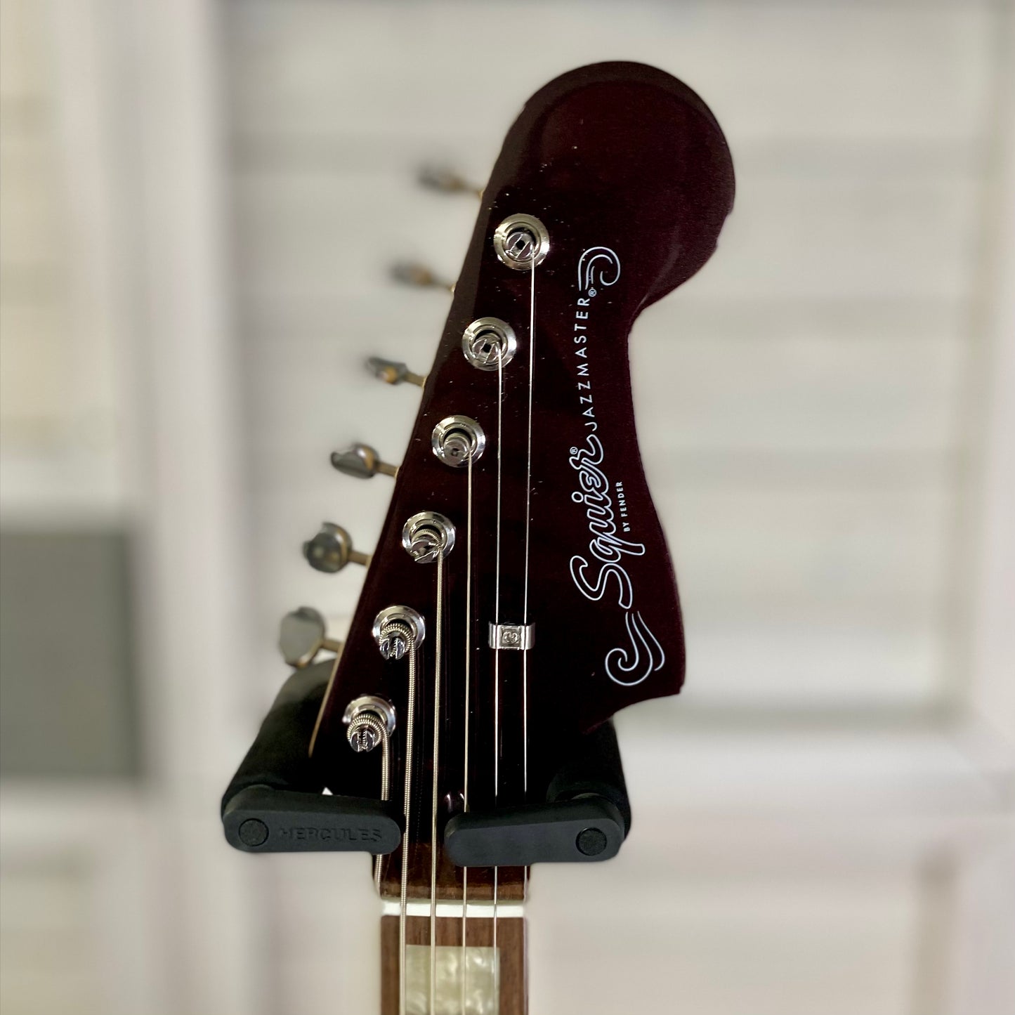 Squier Paranormal Baritone Jazzmaster® HH Electric Guitar in Oxblood