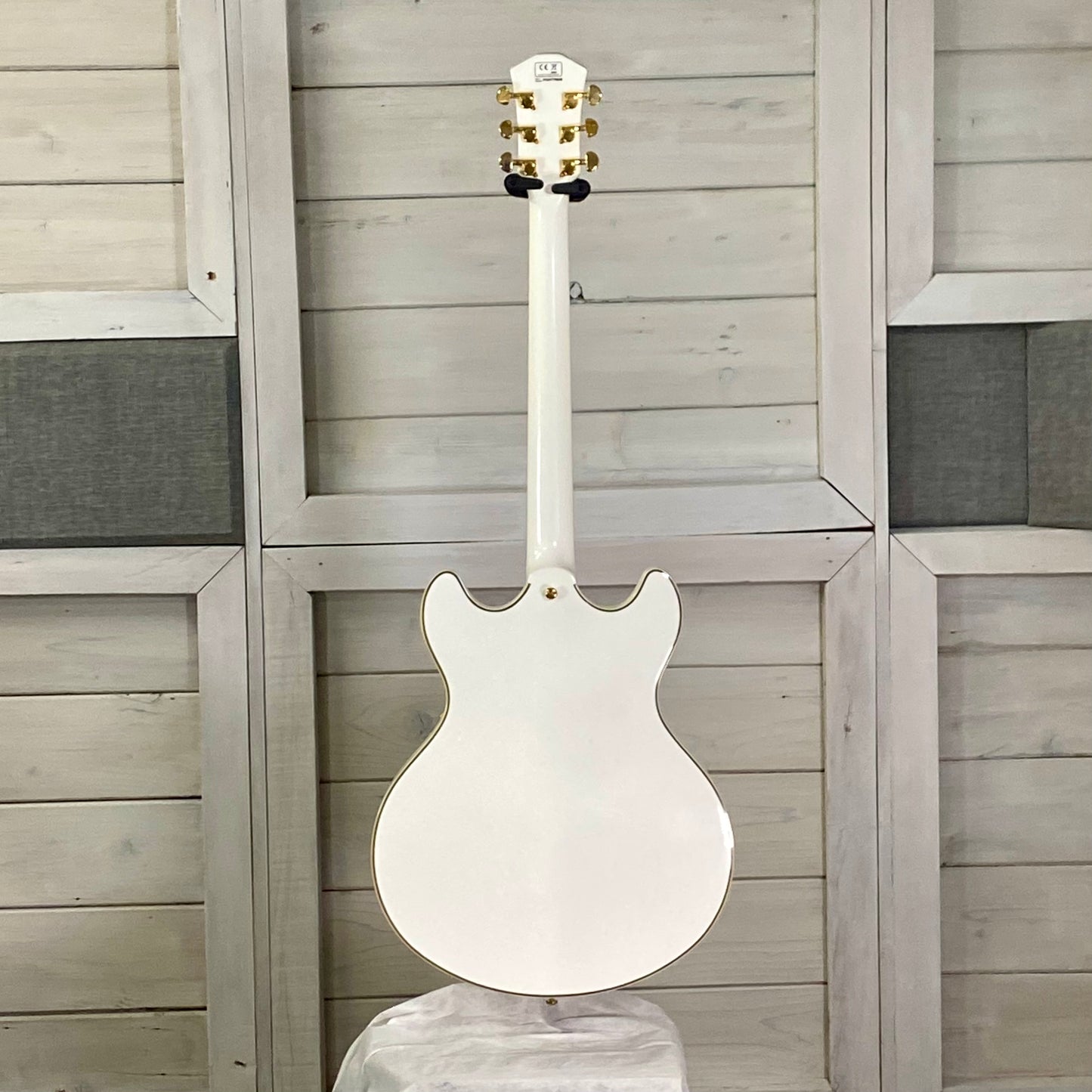 Sire H7 Larry Carlton Semi-Hollow Electric Guitar in White With Gold Hardware
