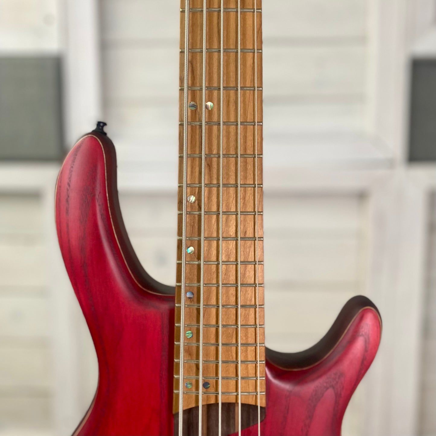 Cort Guitars Artisan Series B5 Element 5-String Electric Bass, Open Pore Burgundy Red