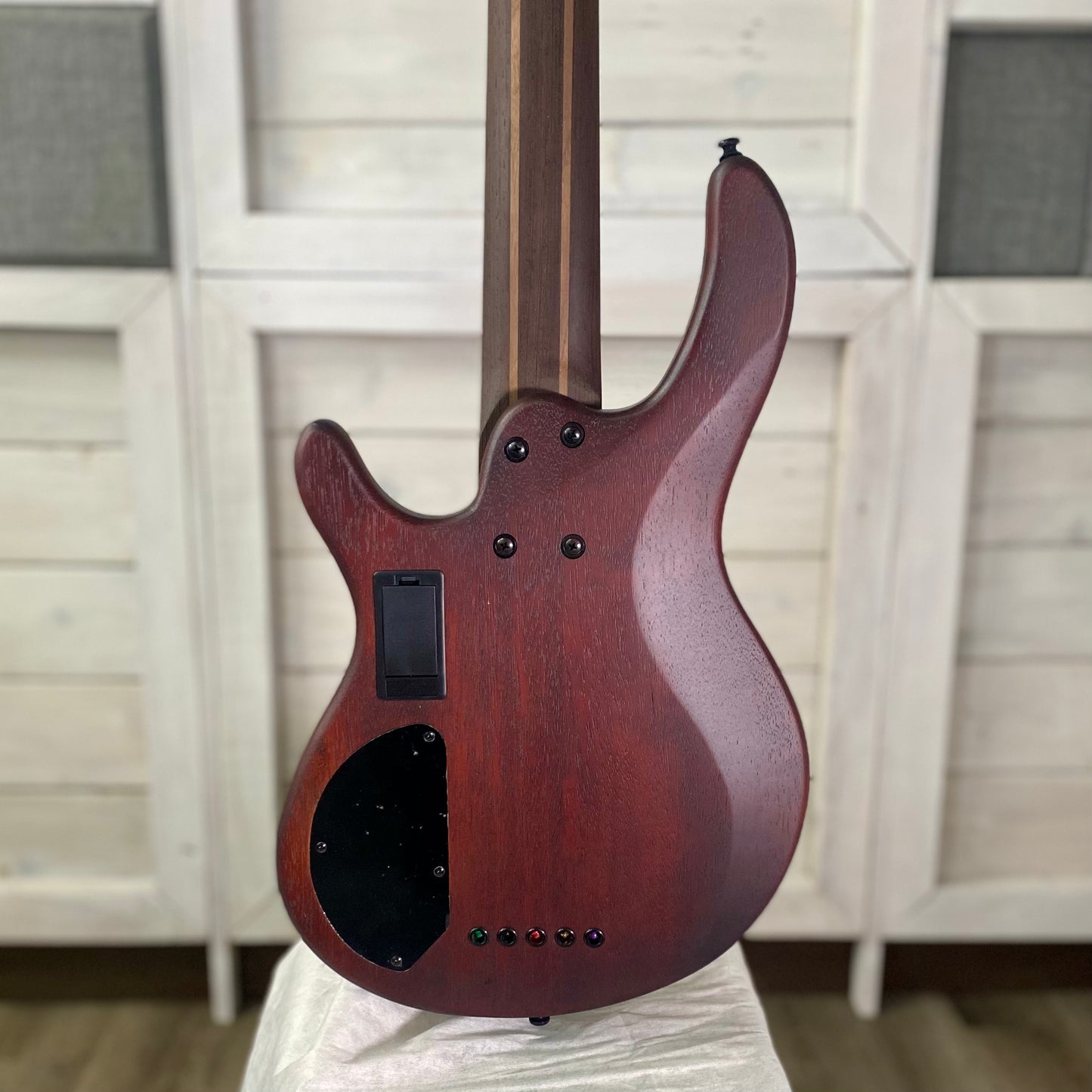 Cort Guitars Artisan Series B5 Element 5-String Electric Bass, Open Pore Burgundy Red
