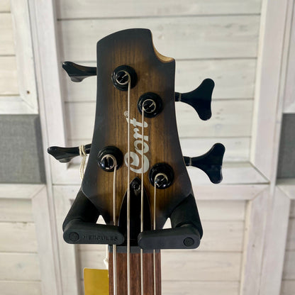 Cort Guitars C4 Plus OVMH Artisan Series Electric Bass in Antique Brown Burst