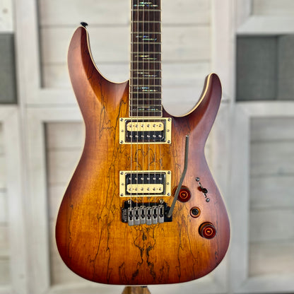 Schecter C-1 Exotic Spalted Maple Electric Guitar in Satin Natural Vintage Burst