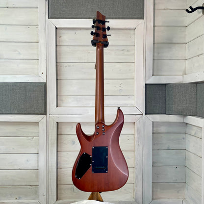 Schecter C-1 Exotic Spalted Maple Electric Guitar in Satin Natural Vintage Burst