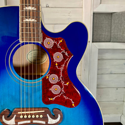 Epiphone J-200 Studio EC Electric Acoustic Guitar in Blueberry Burst