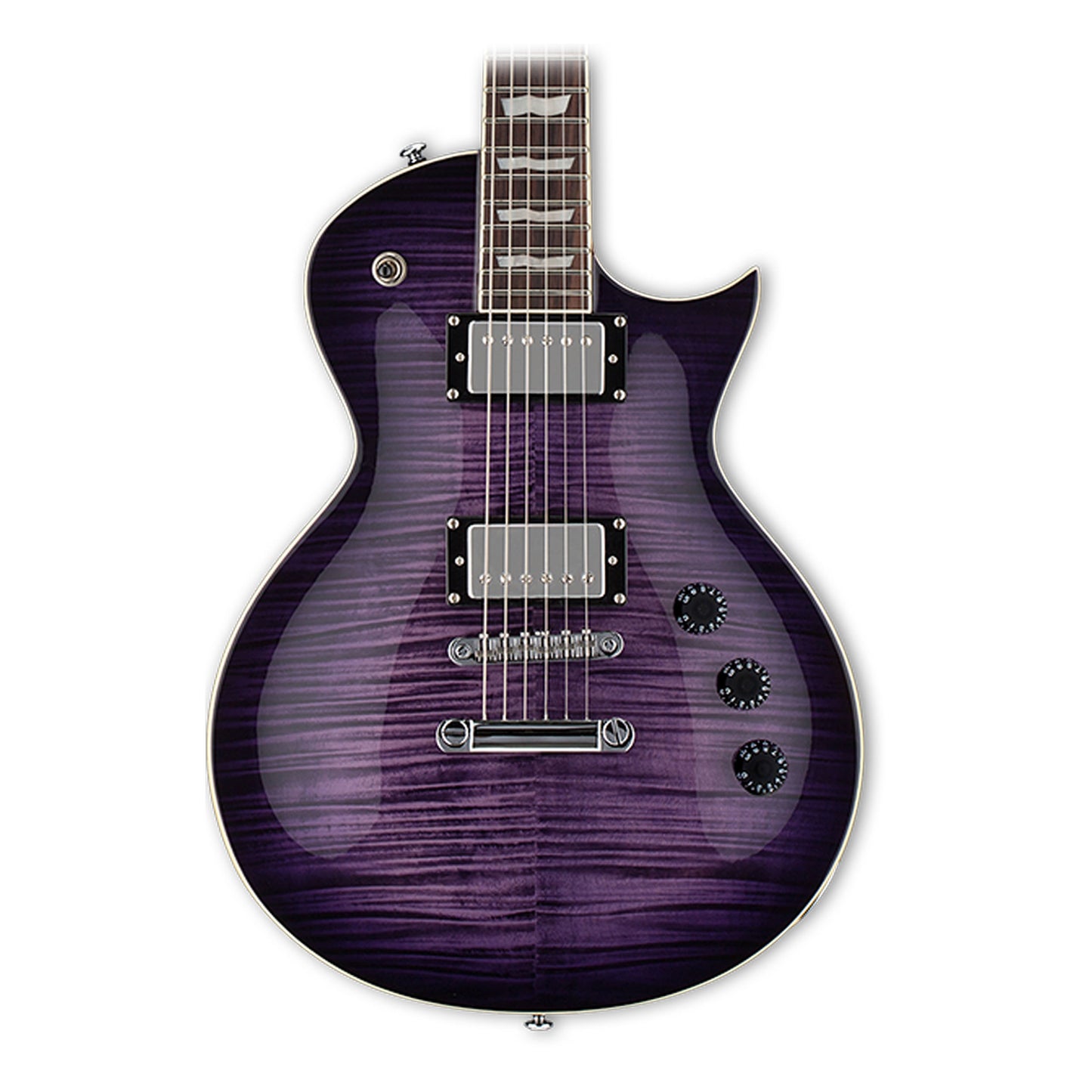 LTD EC-256FM Electric Guitar in See Thru Purple Sunburst Flame Maple