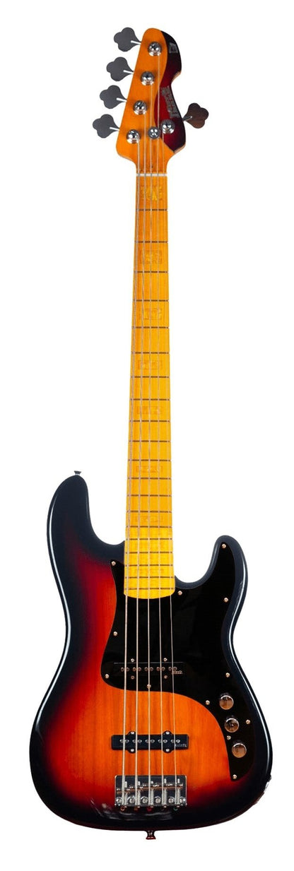 Markbass MB GV5 Gloxy Passive 5-String Electric Bass in 3-Tone Sunburst