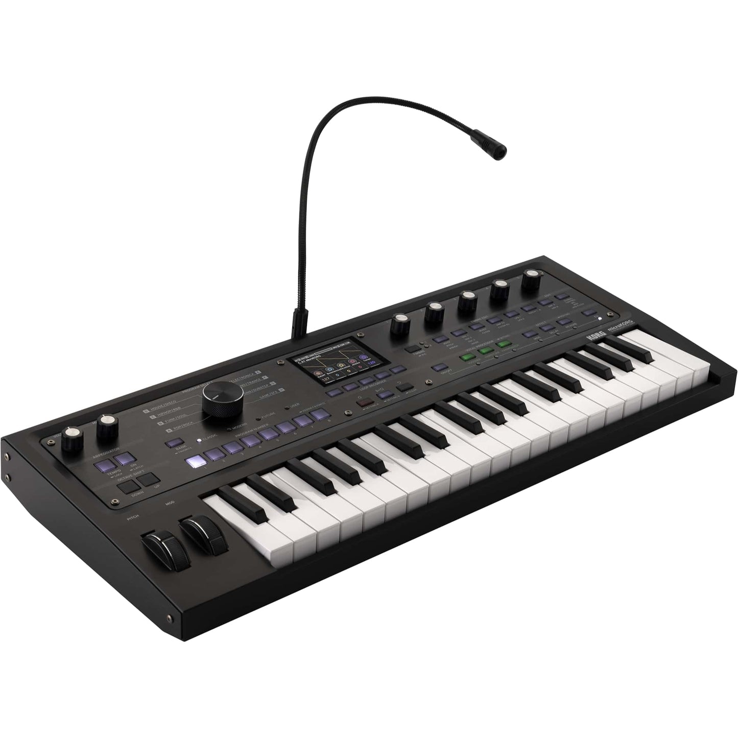 Korg Limited Tech Limited-Edition MicroKorg 2 37-Key Synthesizer / Vocoder with Soft Case, Metallic Black