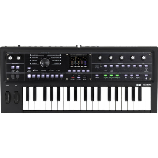 Korg Limited Tech Limited-Edition MicroKorg 2 37-Key Synthesizer / Vocoder with Soft Case, Metallic Black