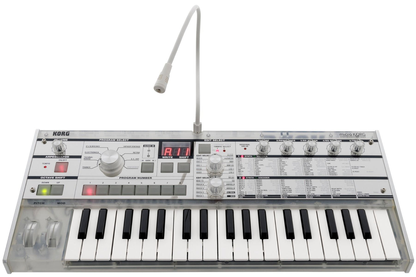 Korg Limited Edition Mikrokorg Crystal  37-Key Mini Key Analog Synthesizer With Vocoder & Mic