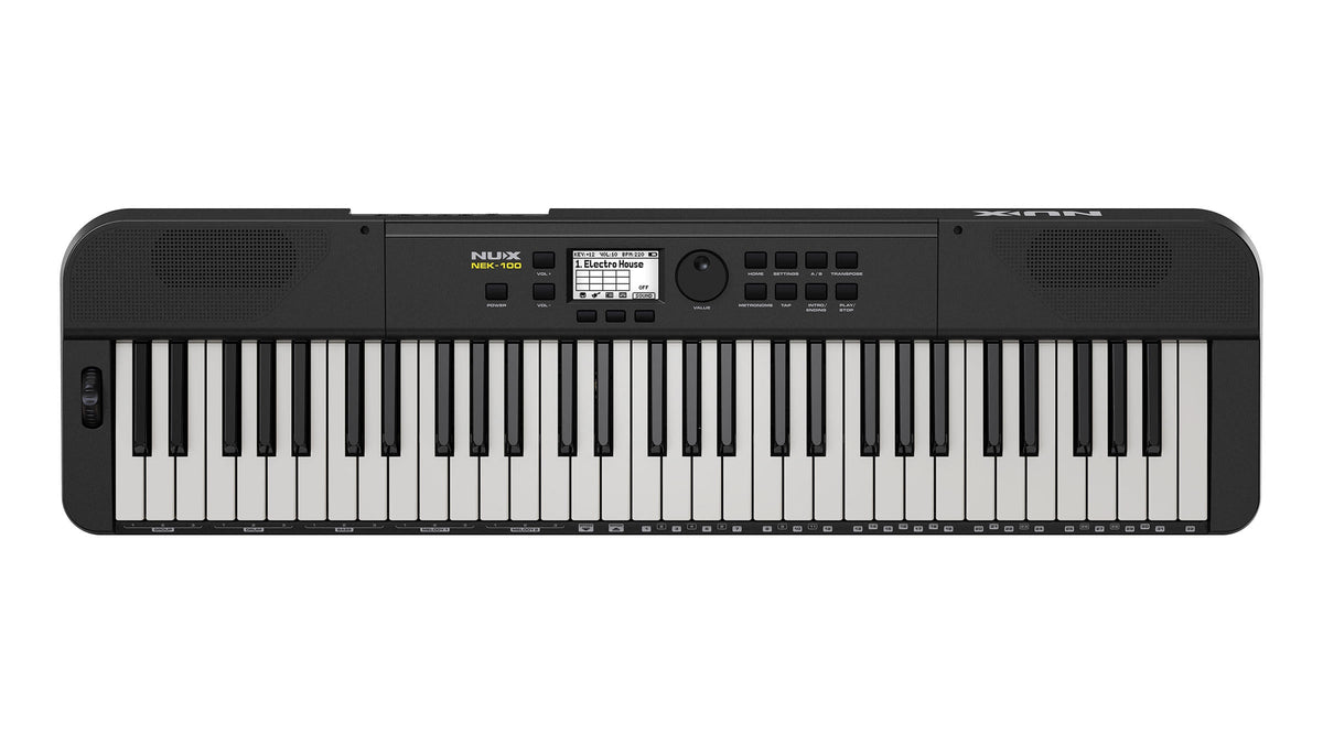 NUX NEK-100 61-Key Portable Keyboard in Black - front