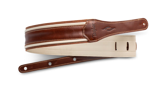 Taylor Element 2.5" Leather Guitar Strap - Brown/Cream