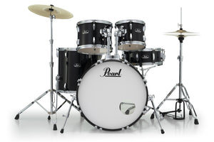 Pearl Roadshow RS525SCC31 5-Piece Drum Set With 22" Bass Drum, Hardware & Cymbals in Jet Black