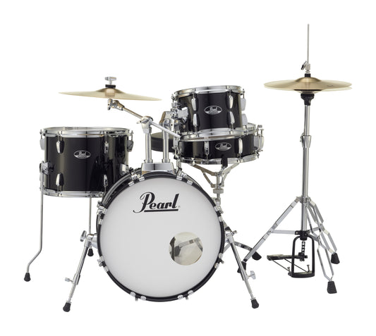 Pearl Roadshow Complete 4-Piece Drum Set W/ 18" Bass Drum, Jet Black