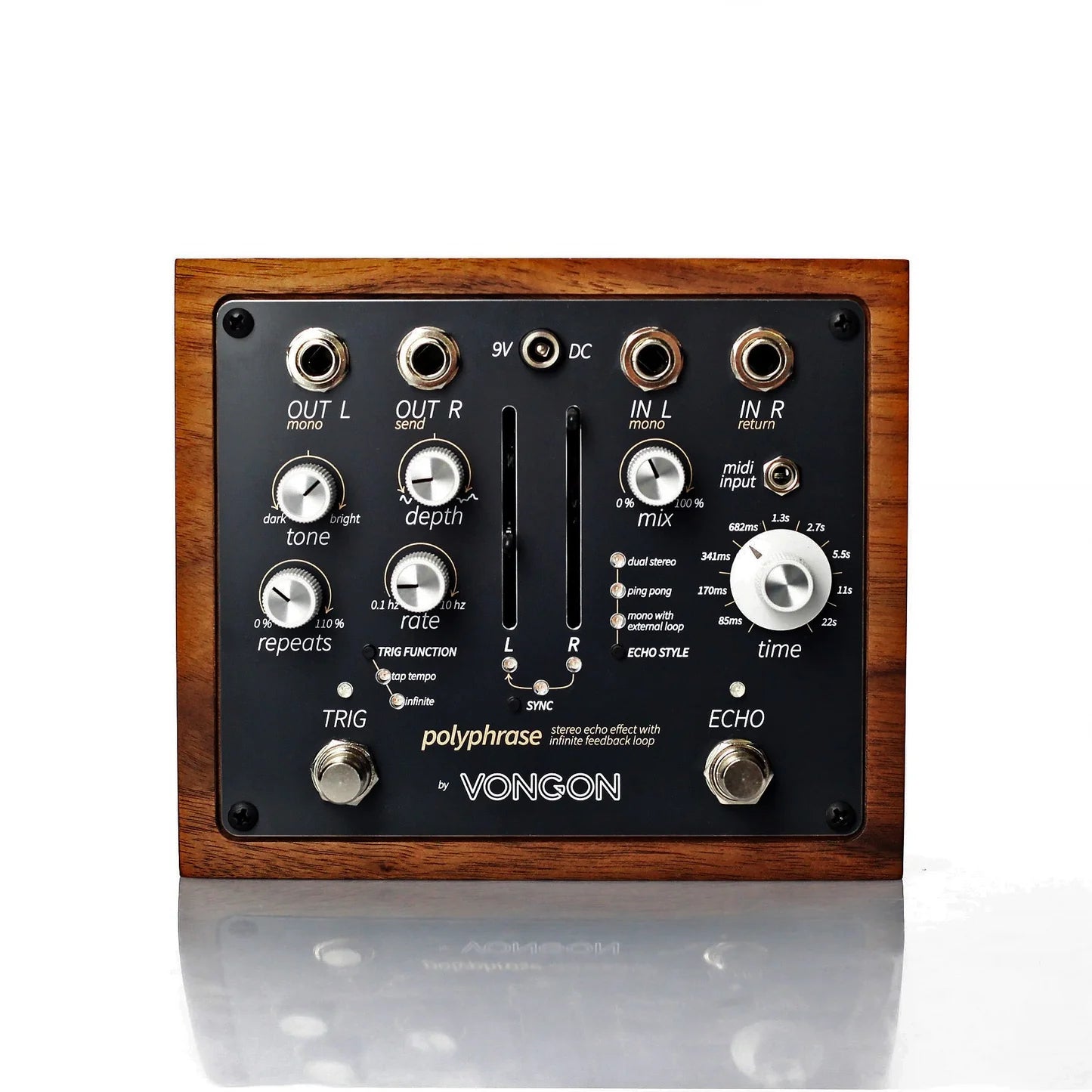 Vongon Polyphrase stereo echo effect with infinite feedback loop