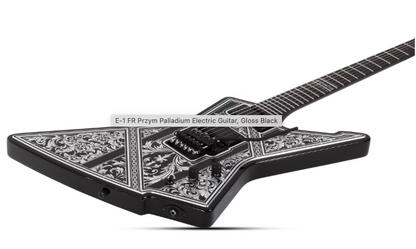 Schecter E-1 FR Przym Palladium Electric Guitar in Gloss Black