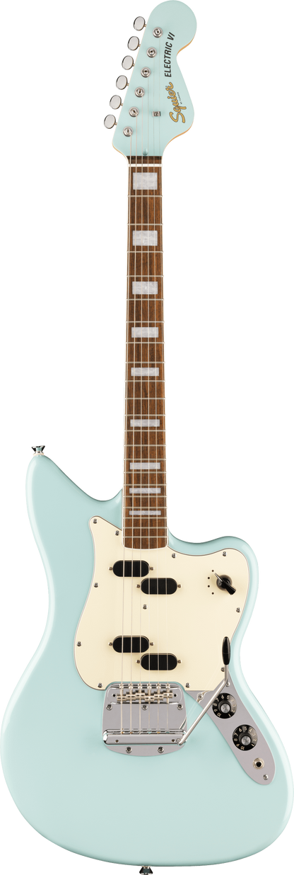 Squier Paranormal Electric VI Electric Guitar in Daphne Blue
