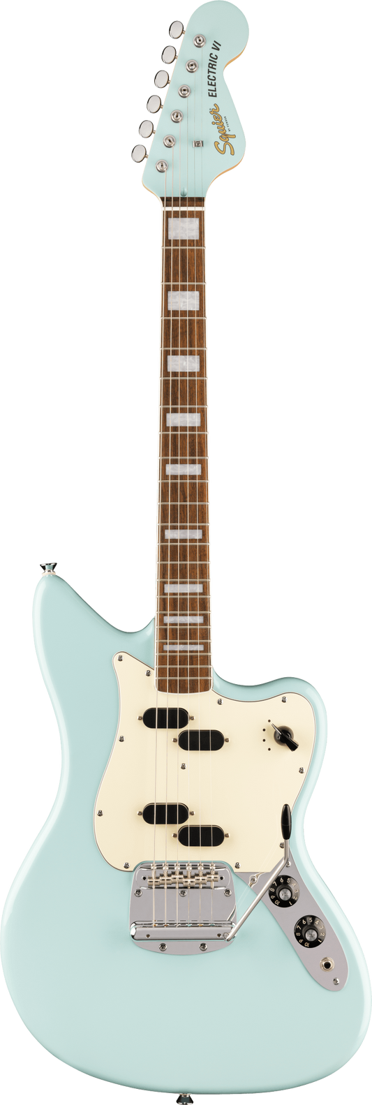 Squier Paranormal Electric VI Electric Guitar in Daphne Blue