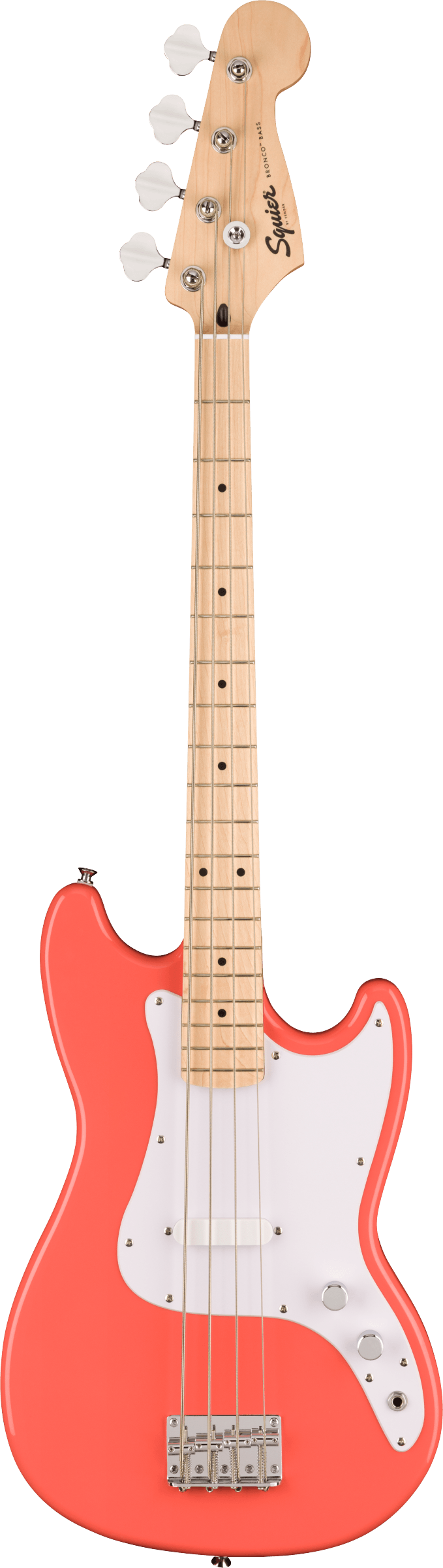 Squier Sonic Bronco Bass in Tahitian Coral
