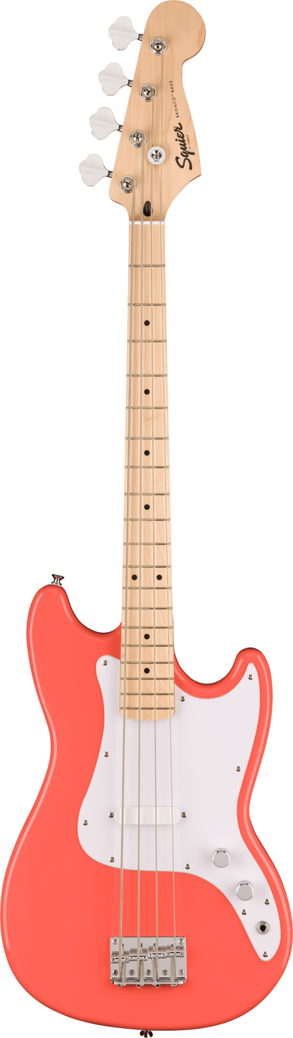 Squier Sonic Bronco Bass in Tahitian Coral
