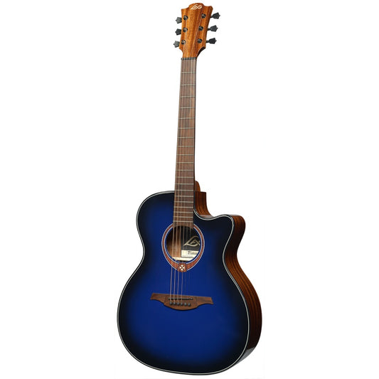 Lag Tramontane T-Blue-Ace Special Auditorium Cutaway Electric Acoustic Guitar in Blue Burst