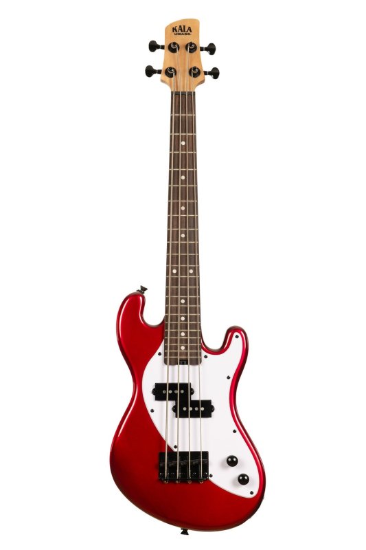 KALA Solid Body 4-String Fretted U-BASS With Gig Bag in Candy Apple Red