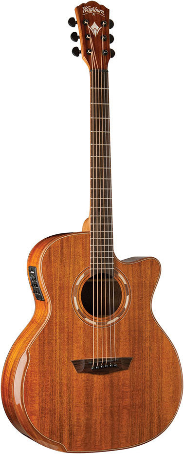 Washburn Comfort Series 6 String Koa Acoustic-Electric Guitar in Natural Finish