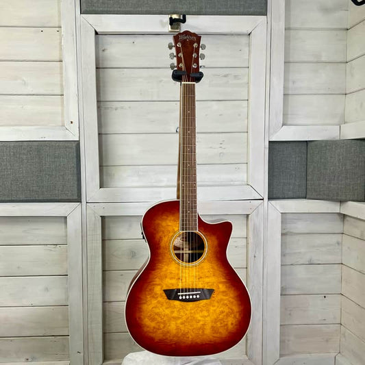 Washburn Deep Forest Burl Electric- Acoustic Guitar in Amber Fade