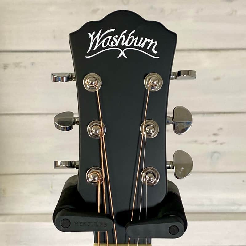 Washburn DFEACE Deep Forest Auditorium Electric Acoustic Guitar Striped Ebony