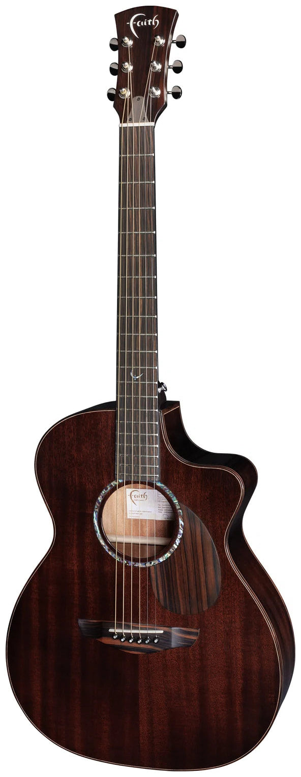 Faith Guitars PJE Legacy Earth Cutaway Electric / Acoustic Guitar, Dark Roast PRE ORDER