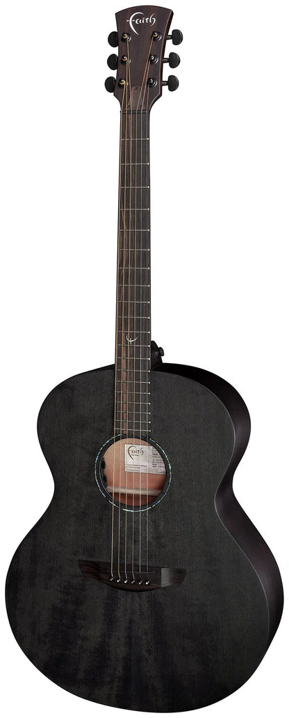 Faith Guitars Naked Neptune Electric / Acoustic Guitar, Black Stain Pre Order