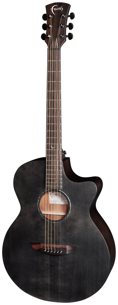 Faith Guitars Naked Venus Cutaway Electric / Acoustic Guitar, Black Stain PRE ORDER