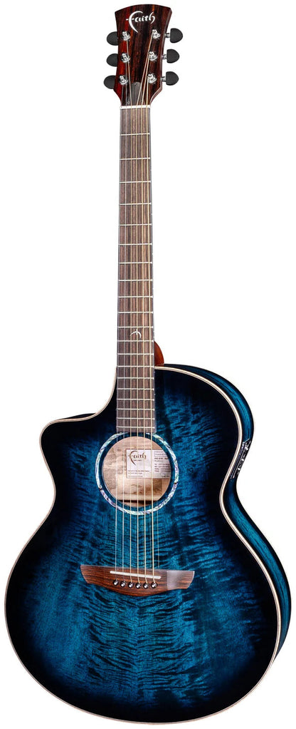 Faith Guitars Neptune Blue Moon Cutaway Lefty Electric / Acoustic Guitar in Blue PRE ORDER
