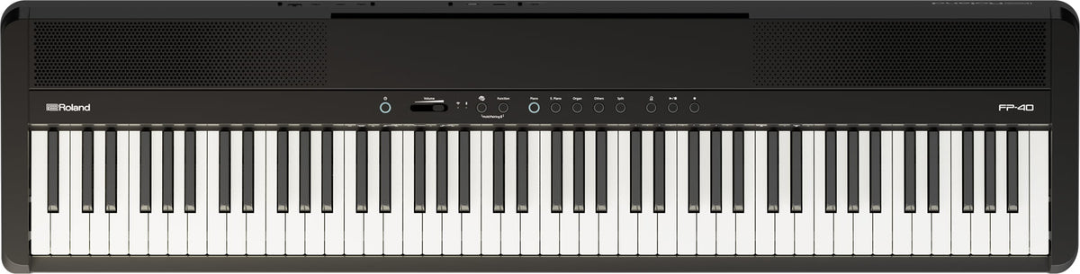 Roland FP-40 black, top view of the control panel and keyboard