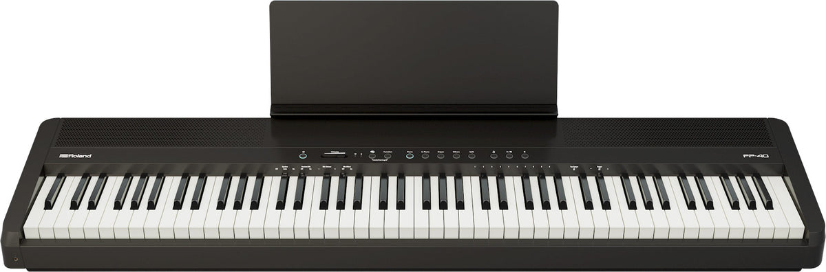 Roland FP-40 black, front view with music rest