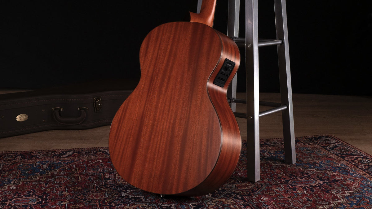 Faith Natural Titan Acoustic Bass Electro, back on stand