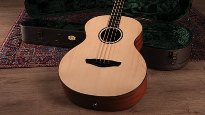 Faith Natural Titan Acoustic Bass Electro with open case