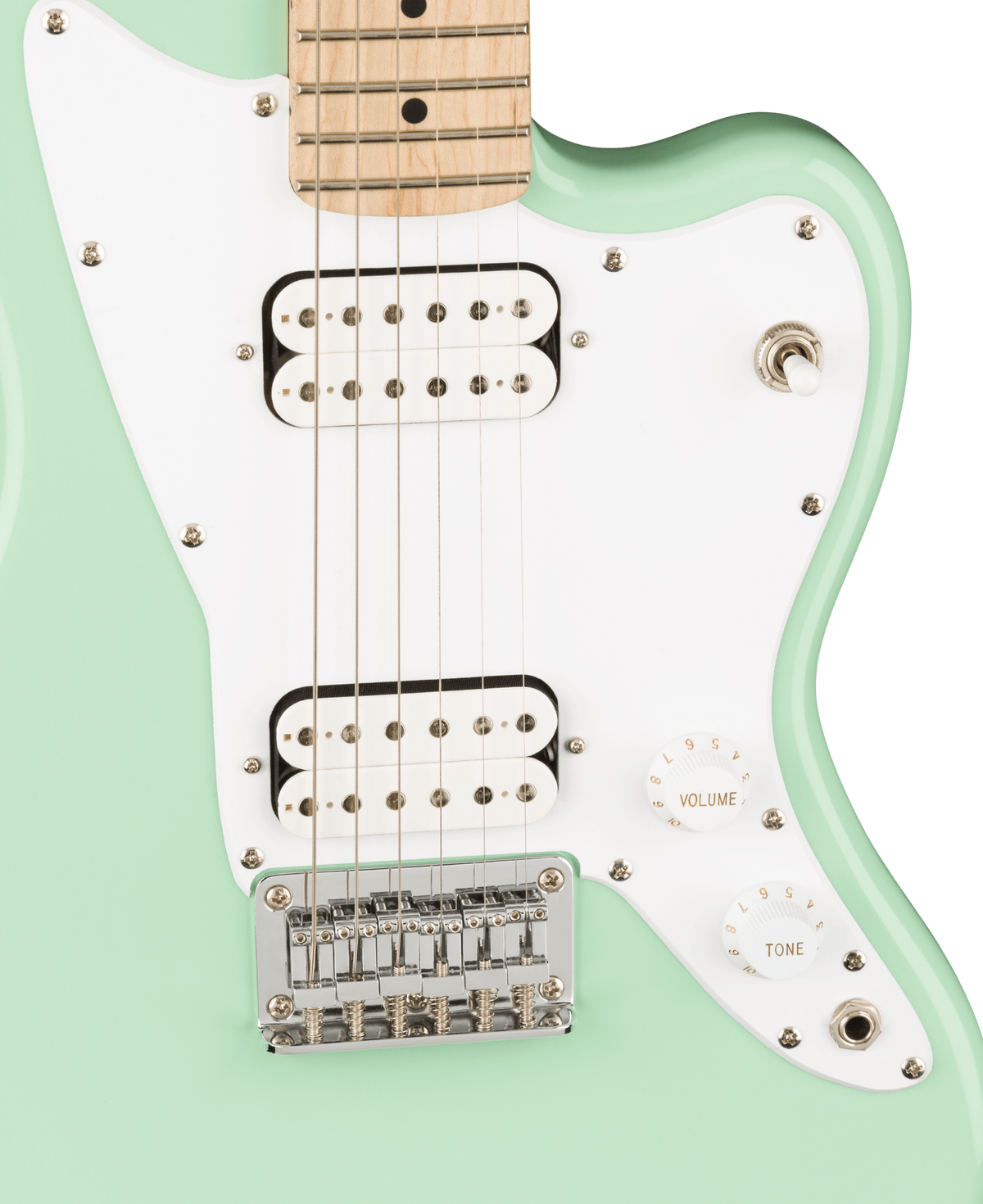 Squier Mini Jazzmaster HH electric guitar in Surf Green – view 3