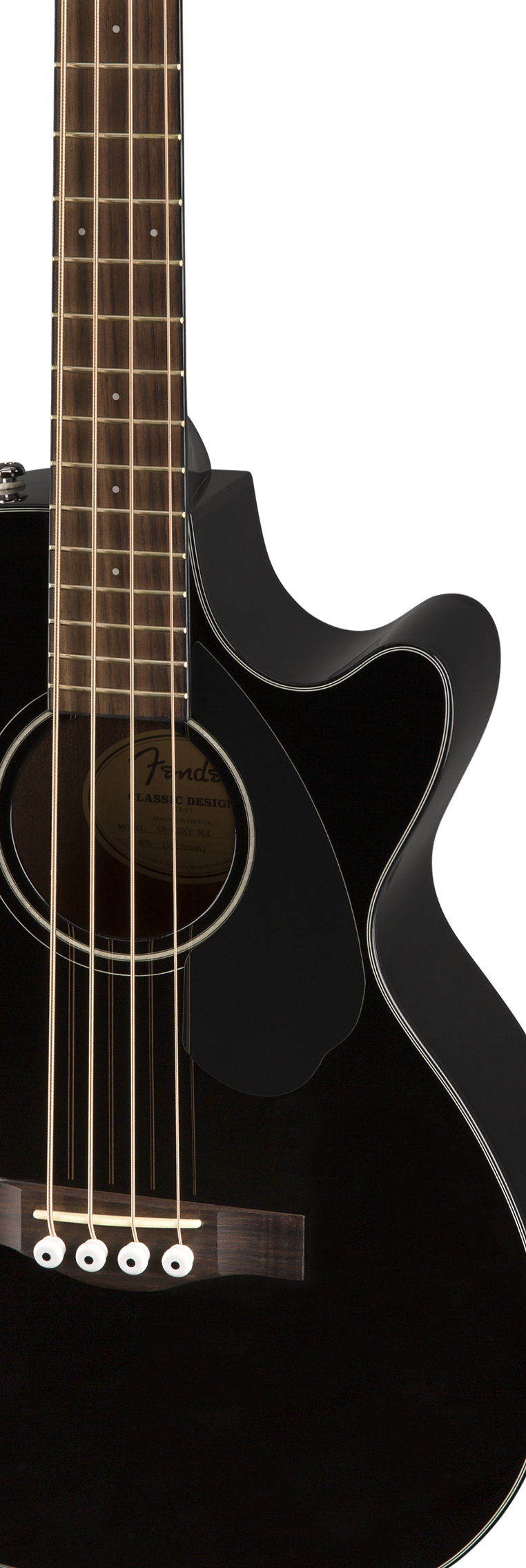 Fender CB-60sce Electric Acoustic Bass Guitar in Black – view 4