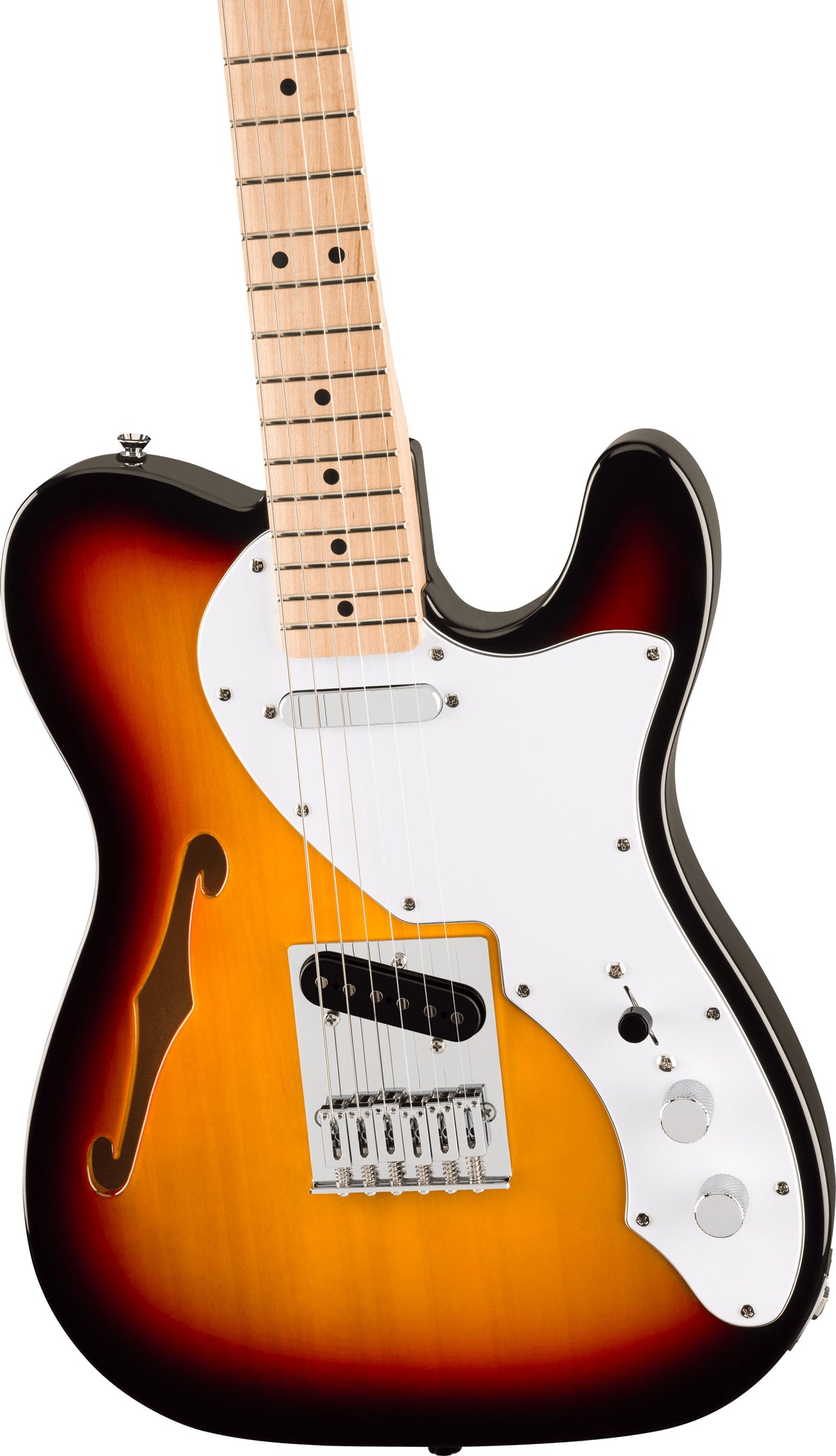 Squier Affinity Series Telecaster Thinline electric guitar in 3-Color Sunburst – view 2