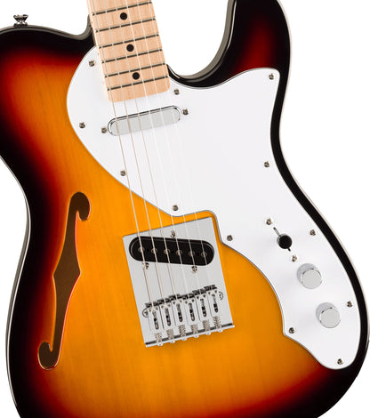 Squier Affinity Series Telecaster Thinline electric guitar in 3-Color Sunburst – view 3