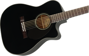 Fender CC-60SCE Concert Electric Acoustic Guitar in Black