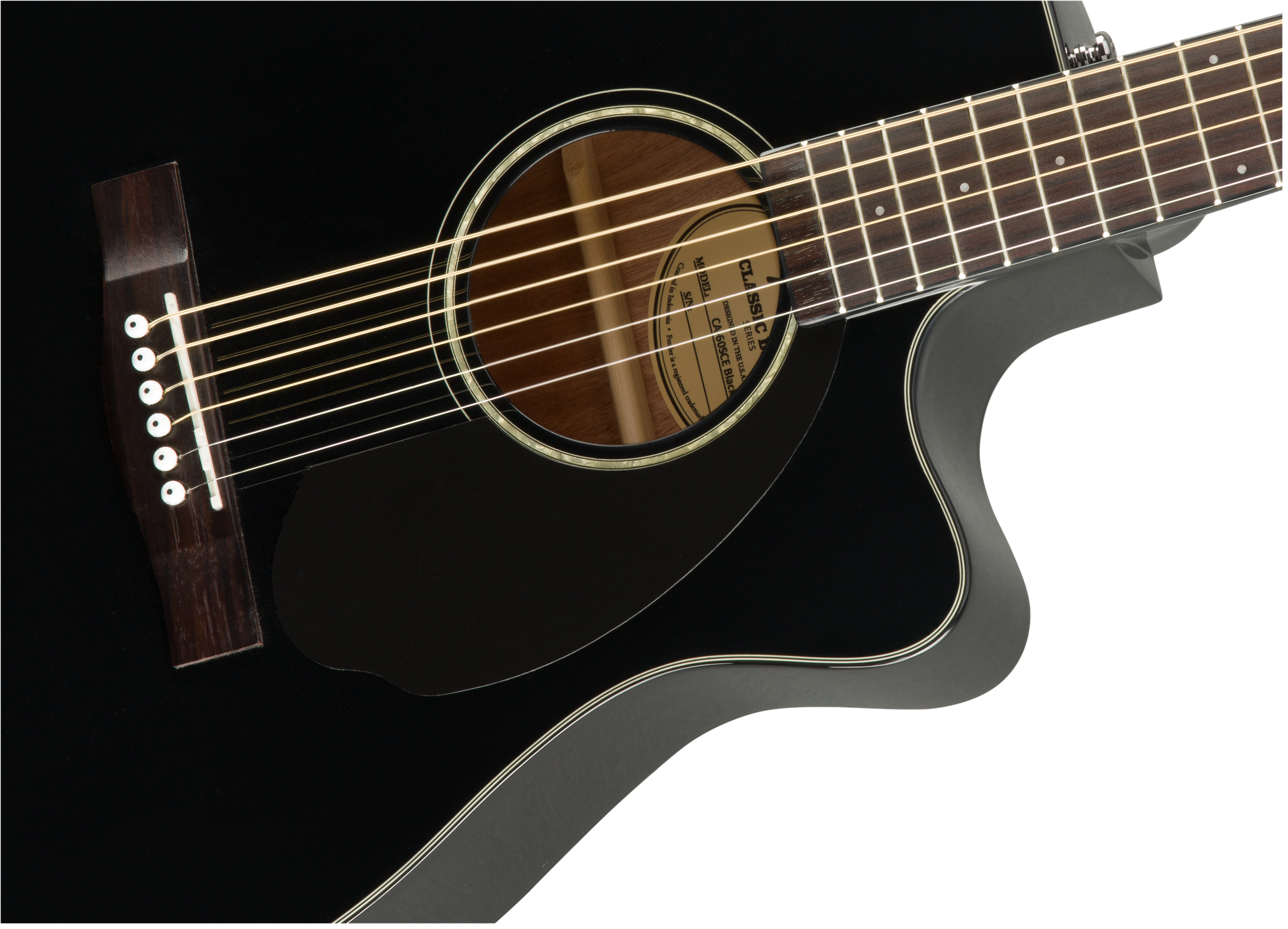 Fender CC-60SCE Concert Electric Acoustic Guitar in Black