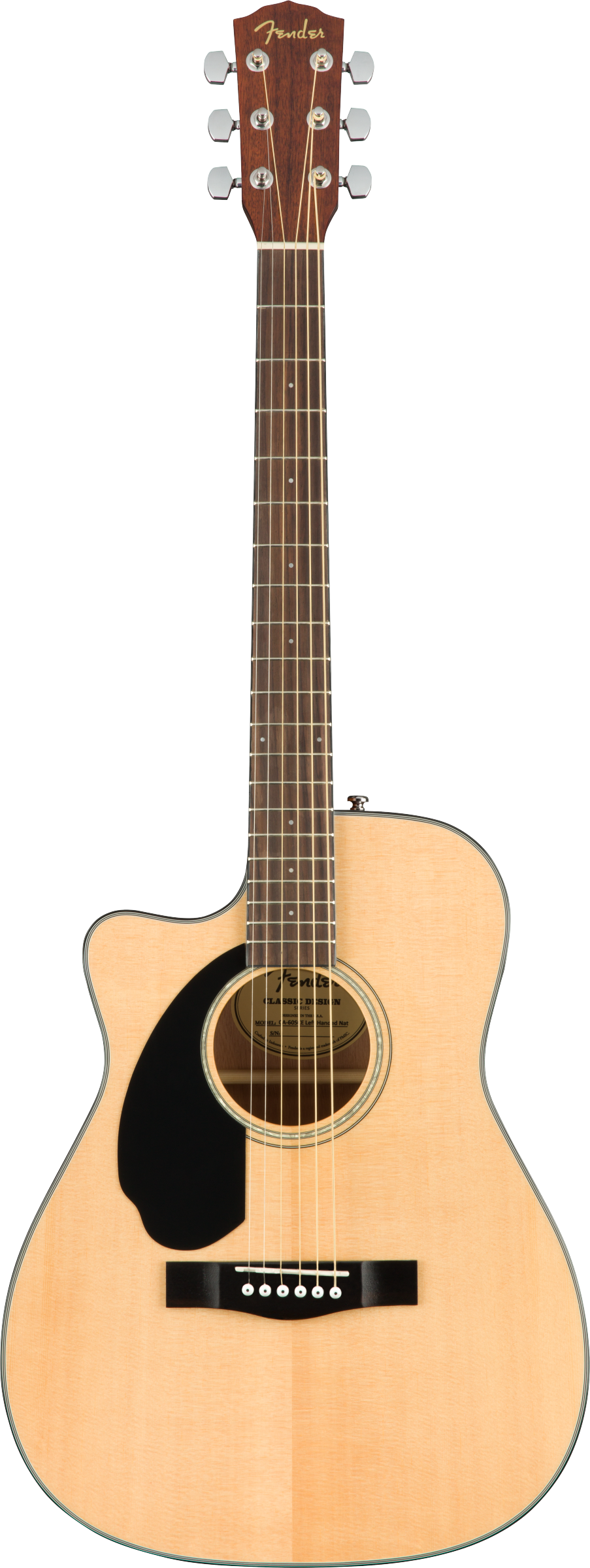 Fender CC-60SCE Lefty Concert Electric Acoustic Guitar in Natural