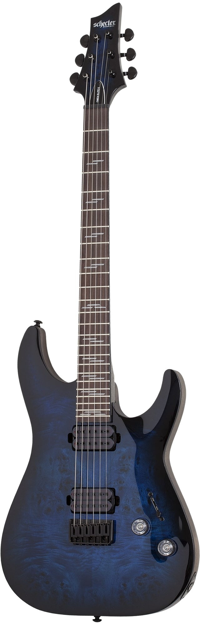Schecter Omen Elite-6 Electric Guitar, See-Thru Blue Burst
