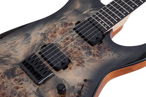 Schecter C-6 Pro Electric Guitar Burl Top in Charcoal Burst 